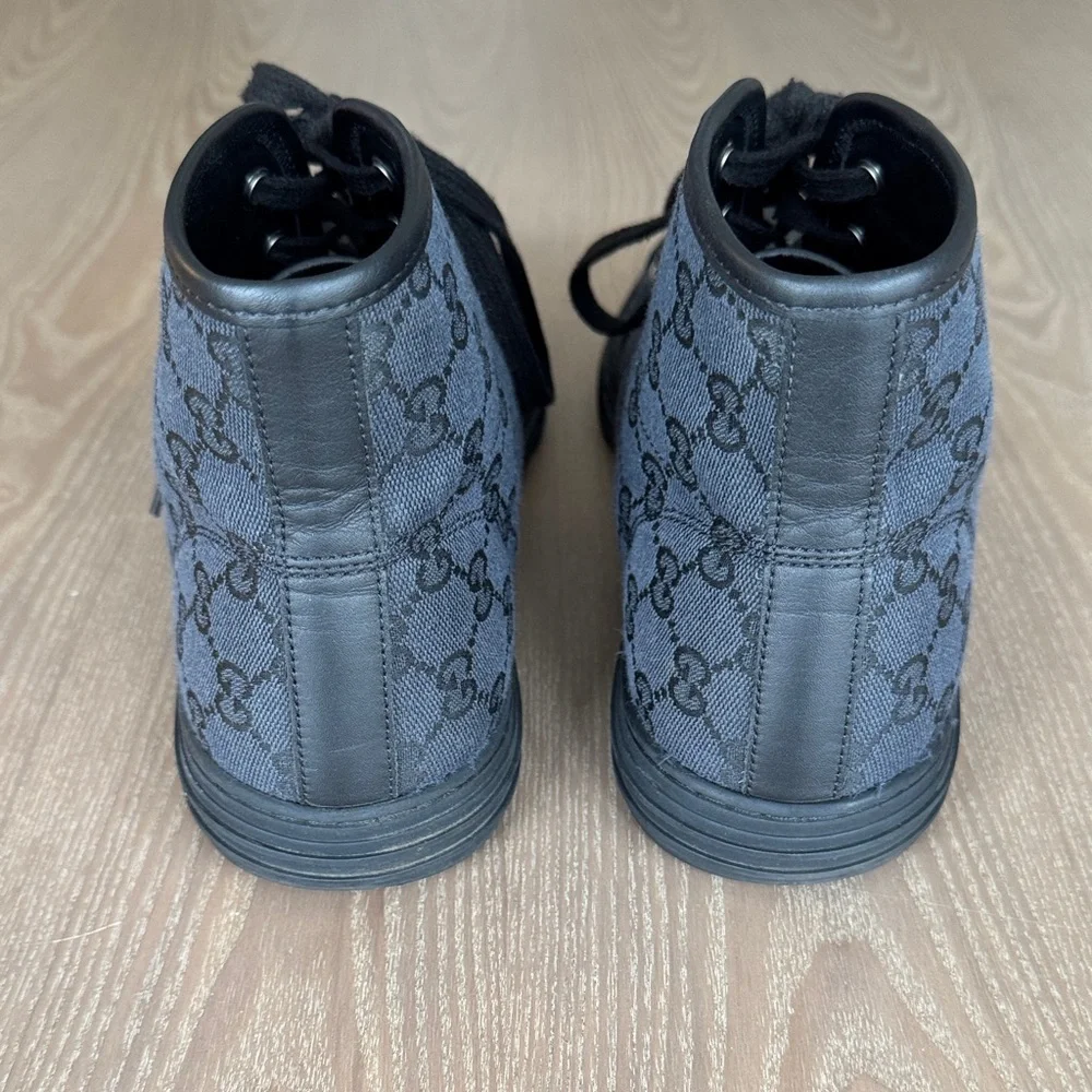 Gucci Black Monogram High-Top Sneakers
